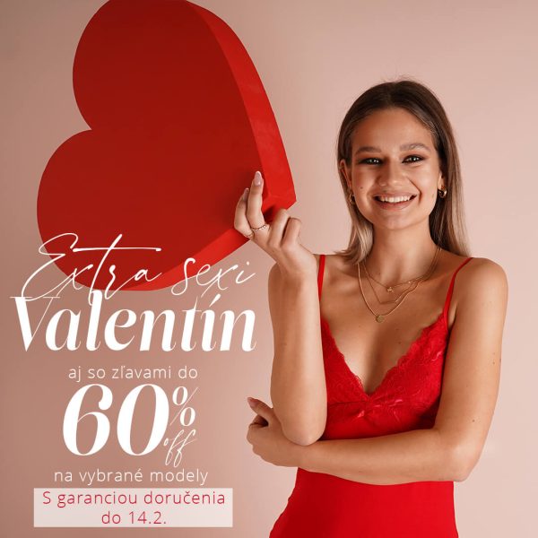 Extra sexi Valentín so zľavami až 60% na sexi bielizeň na Saxana.sk